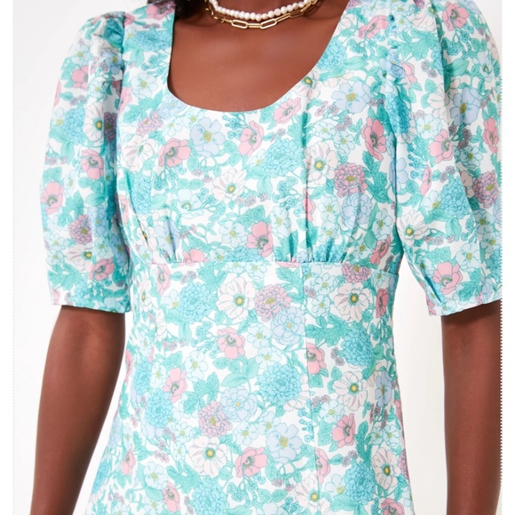 Floral Puff Sleeve Sallie Dress- Hyacinth House - Picture 5 of 6